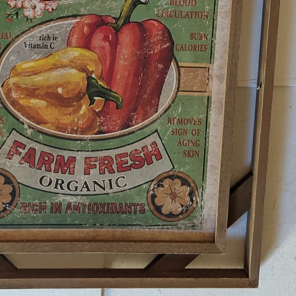 NWT Bell Pepper Farm Fresh Vegetable Print Farmhouse Rustic Wall Decor Michael's